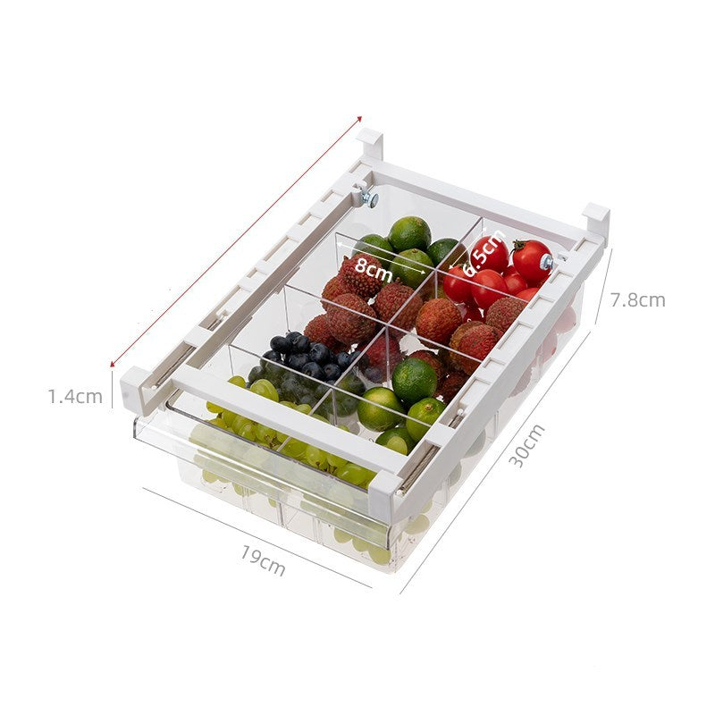 Kitchen Organizer Adjustable Kitchen Refrigerator Storage Rack Fridge Freezer Shelf Holder Pull-out Drawer Organiser Space Saver - Erzan Home