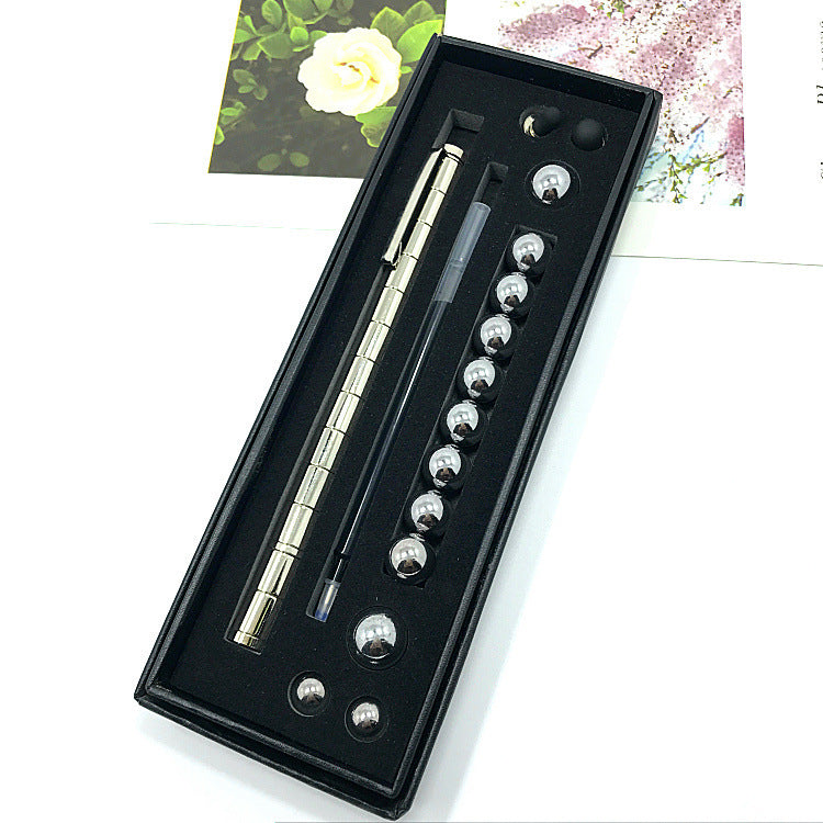 Stress Reducer Relief Toys Gift Box funny black golden kits Fidget magnetic polar pen with stylus ball pen - Erzan Home