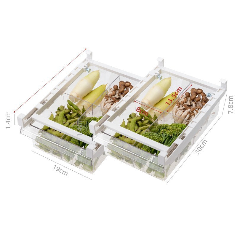 Kitchen Organizer Adjustable Kitchen Refrigerator Storage Rack Fridge Freezer Shelf Holder Pull-out Drawer Organiser Space Saver - Erzan Home