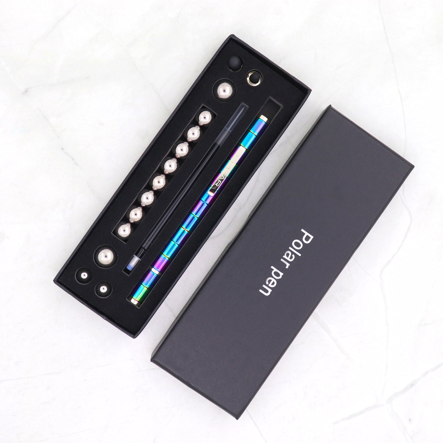 Stress Reducer Relief Toys Gift Box funny black golden kits Fidget magnetic polar pen with stylus ball pen - Erzan Home
