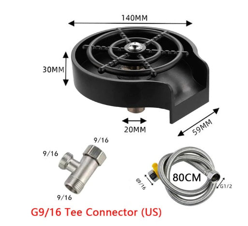 Bar Counter Cup Washer Sink High-pressure Spray Automatic Faucet Coffee Pitcher Wash Cup Tool Kitchen - Erzan Home