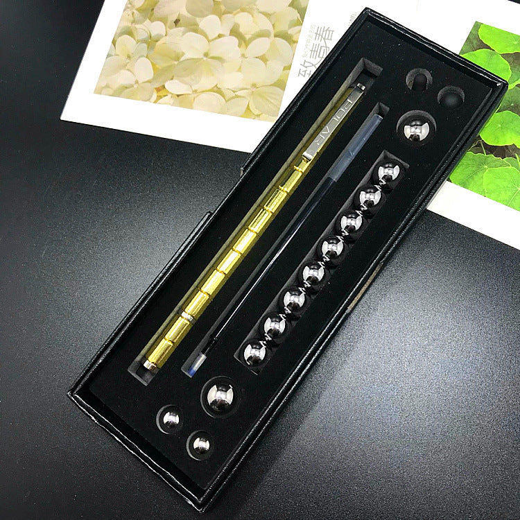 Stress Reducer Relief Toys Gift Box funny black golden kits Fidget magnetic polar pen with stylus ball pen - Erzan Home