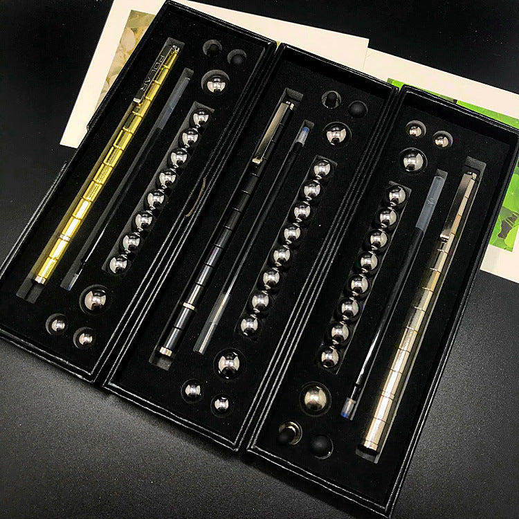 Stress Reducer Relief Toys Gift Box funny black golden kits Fidget magnetic polar pen with stylus ball pen - Erzan Home