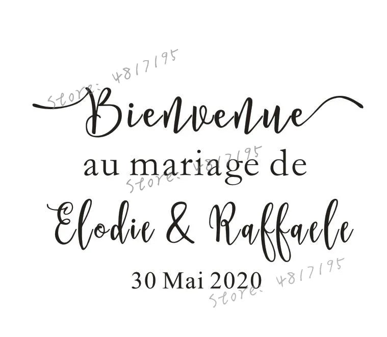 French Vinyl Stickers for Wedding Signs Wedding Welcome Sign Vinyl Decal Special Day Wedding Decoration Cutom Vinyl Art AZ786 - Erzan Home
