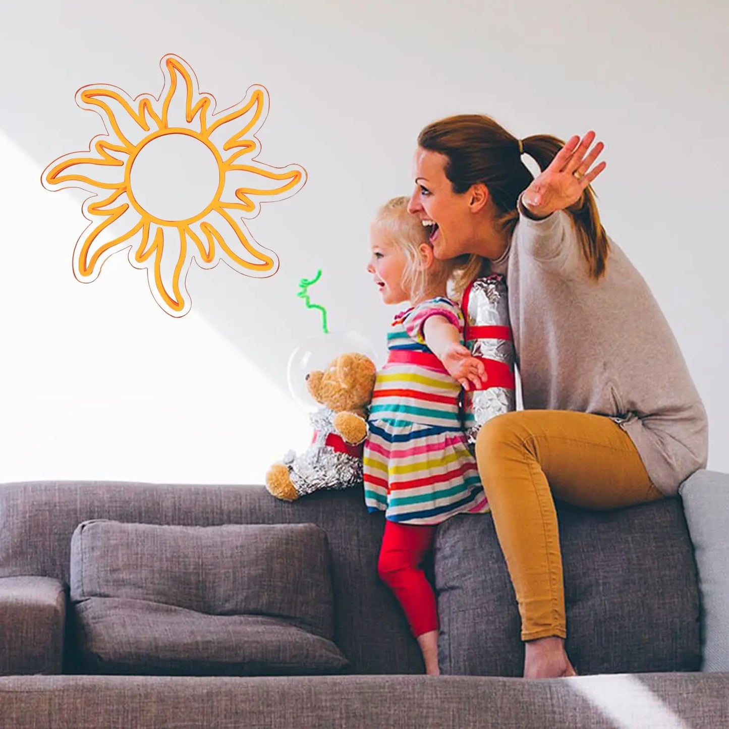 Sun Neon Signs for Wall Decor Sun Neon Led Sign for Bedroom Night Light Neon Decoration for Kids Girls Boy Room Birthday Party