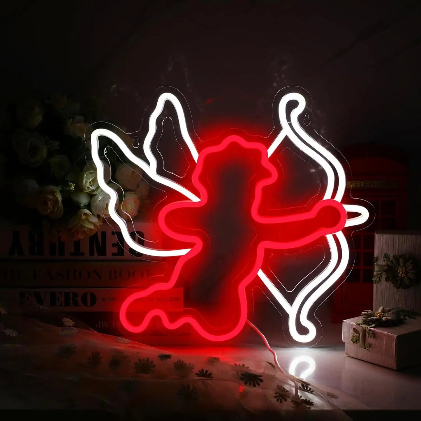 Cupid LED Neon Light - USB Powered, With Dimmer, Adjustable Brightness, Perfect for Bedrooms, Living Rooms, Romantic Decor