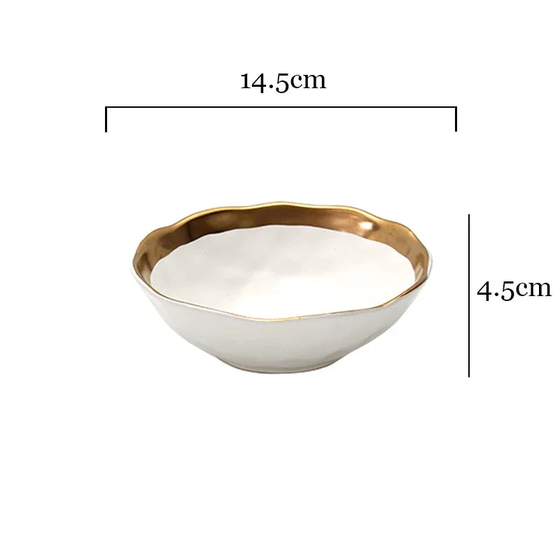 Europäischen Schwarz Gold Keramik Platte Westliche Küche Matte Goldene Hub Steak Pasta Teller Kreativität Retro Salat Gerichte