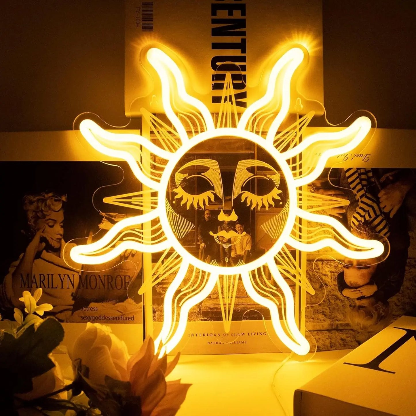 Sun and Moon Neon Signs LED Neon Light Sign Light Up Neon Signs Bedroom Home Bar Wedding Birthday Party Decor Holiday Gifts