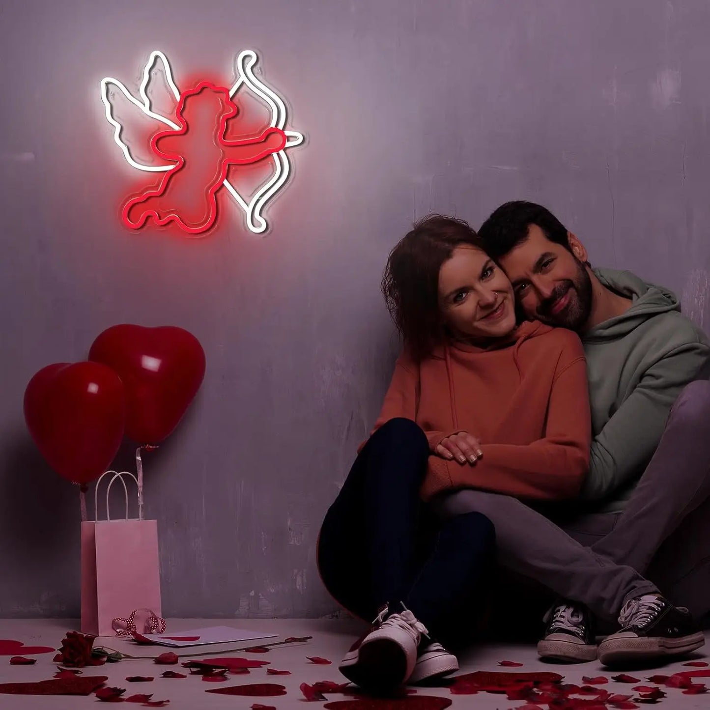 Cupid LED Neon Light - USB Powered, With Dimmer, Adjustable Brightness, Perfect for Bedrooms, Living Rooms, Romantic Decor