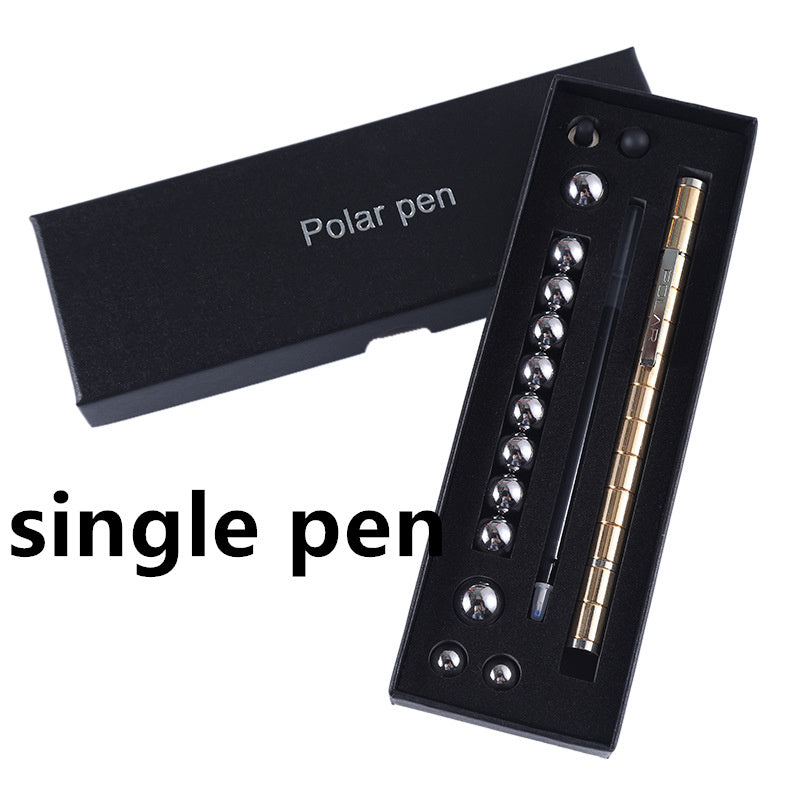 Stress Reducer Relief Toys Gift Box funny black golden kits Fidget magnetic polar pen with stylus ball pen - Erzan Home