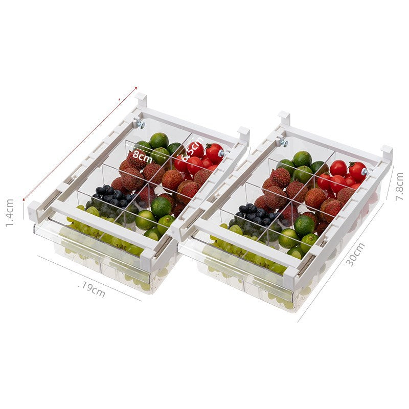 Kitchen Organizer Adjustable Kitchen Refrigerator Storage Rack Fridge Freezer Shelf Holder Pull-out Drawer Organiser Space Saver - Erzan Home