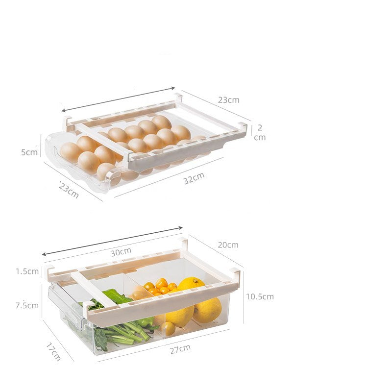 Kitchen Organizer Adjustable Kitchen Refrigerator Storage Rack Fridge Freezer Shelf Holder Pull-out Drawer Organiser Space Saver - Erzan Home