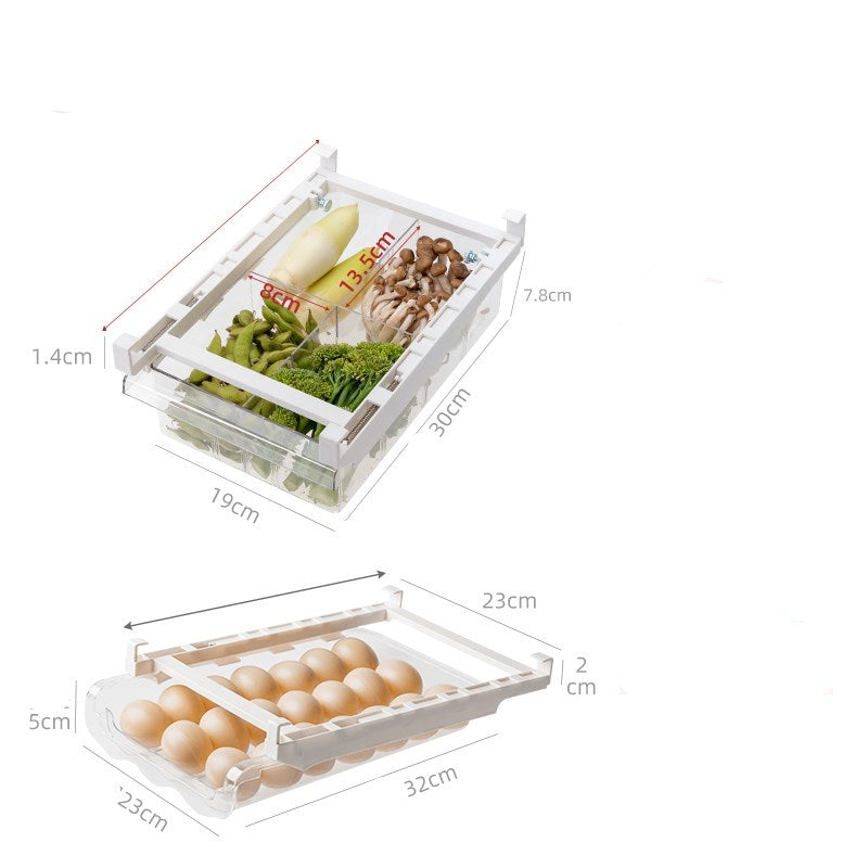 Kitchen Organizer Adjustable Kitchen Refrigerator Storage Rack Fridge Freezer Shelf Holder Pull-out Drawer Organiser Space Saver - Erzan Home