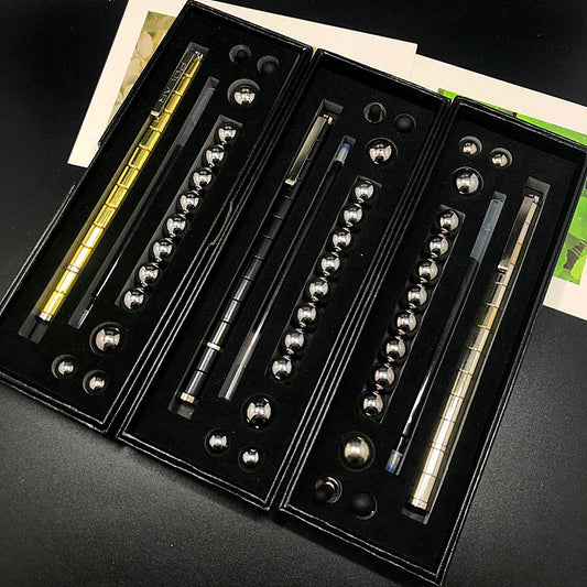 Stress Reducer Relief Toys Gift Box funny black golden kits Fidget magnetic polar pen with stylus ball pen - Erzan Home